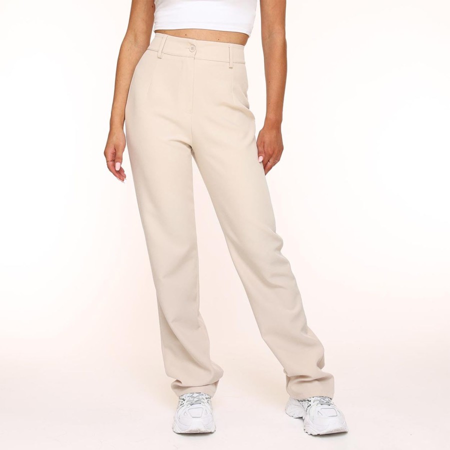 Olivia & Kate Trousers & Jeans | Beige Tracie Straight-Pantalon