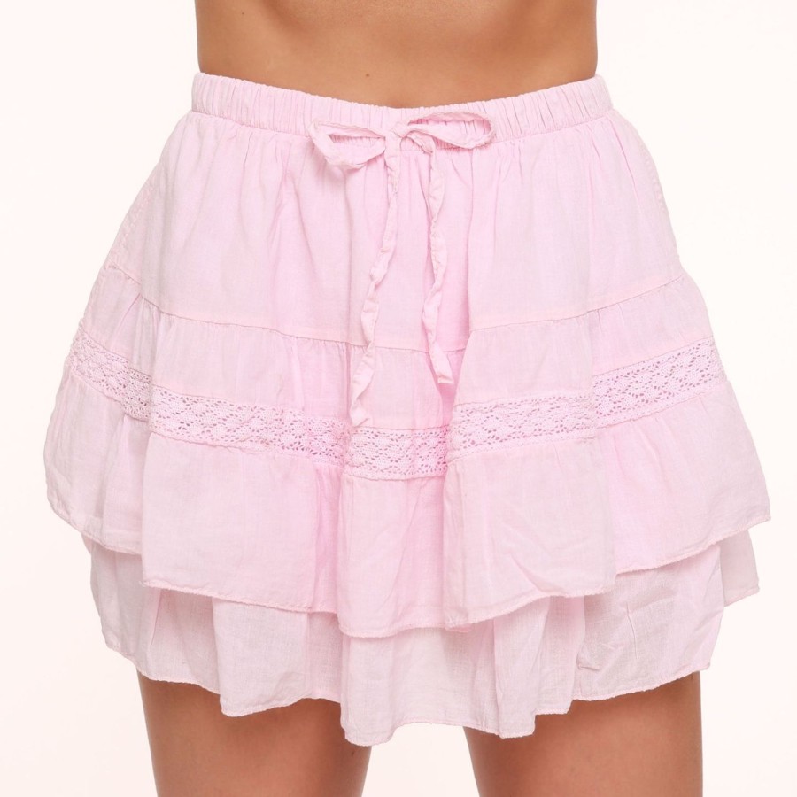 Olivia & Kate Skorts | Light Pink Ruffle Details-Skort