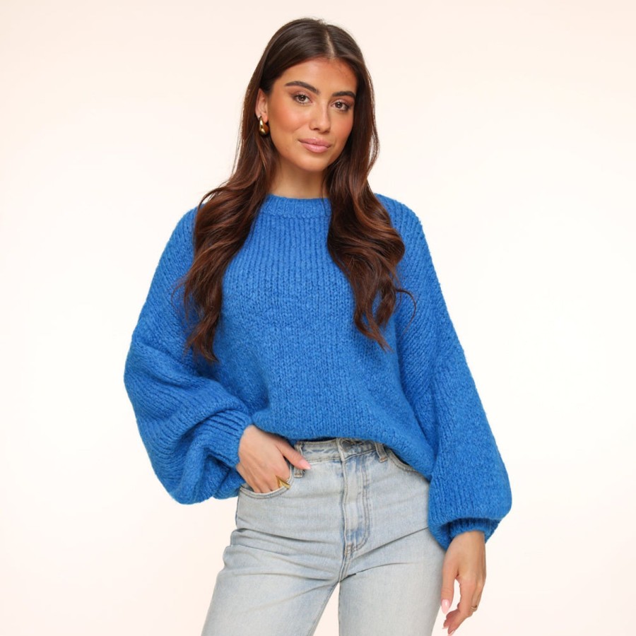 Olivia & Kate Sweaters | Blue Wool Knitted-Sweater