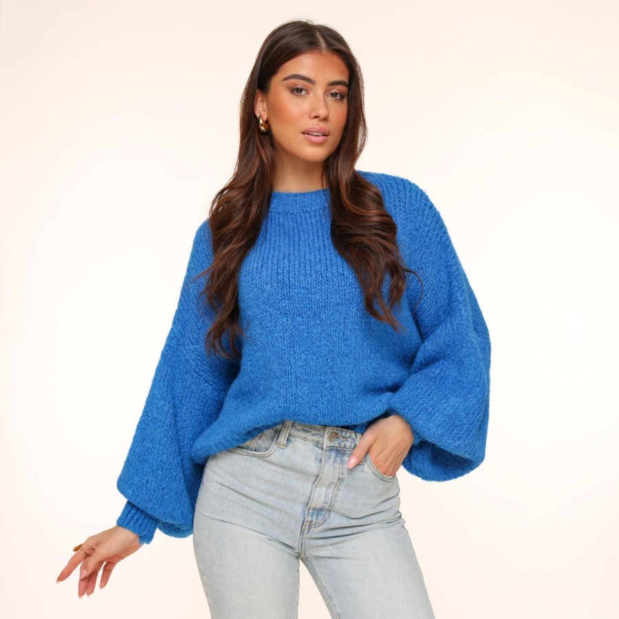 Olivia & Kate Sweaters | Blue Wool Knitted-Sweater