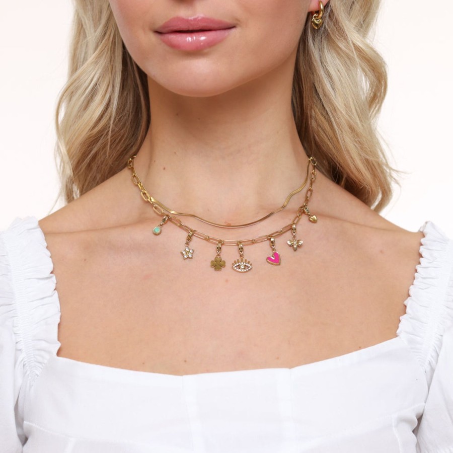 Olivia & Kate Necklaces | Golden Trendy Pendans Double Chain-Necklace