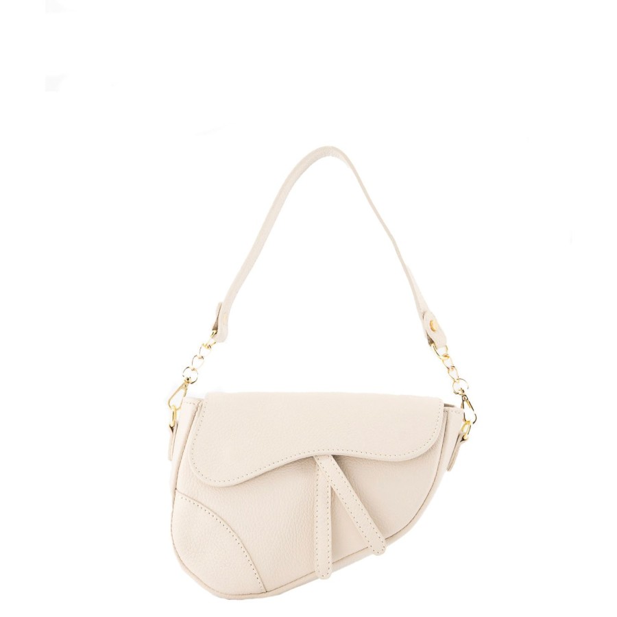 Olivia & Kate Bags | Beige Leather Saddle-Bag