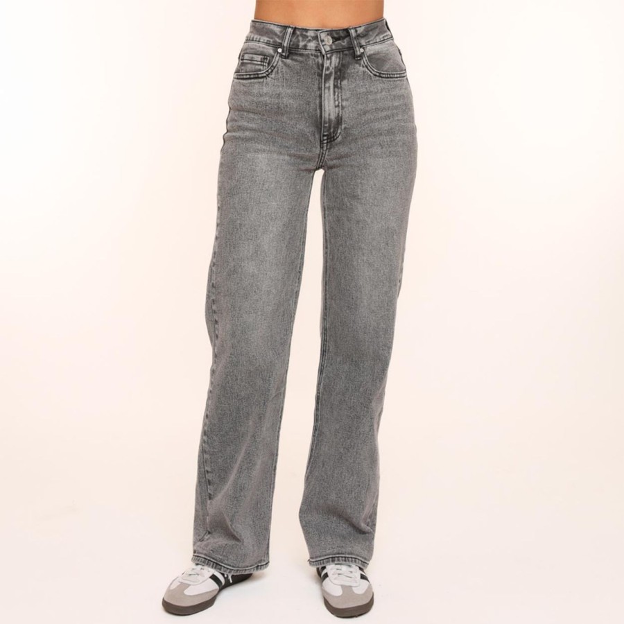 Olivia & Kate Trousers & Jeans | Grey Straight Wide-Jeans