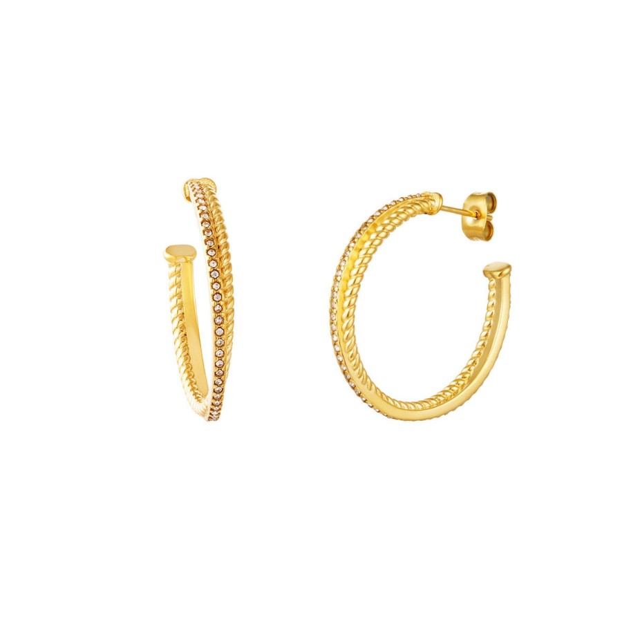 Olivia & Kate Earrings | 0630 Gold Twisted Zirconia-Earring