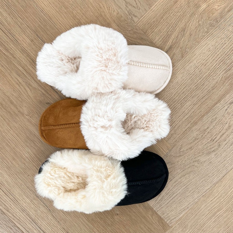 Olivia & Kate Slippers | Beige Fluffy-Slippers