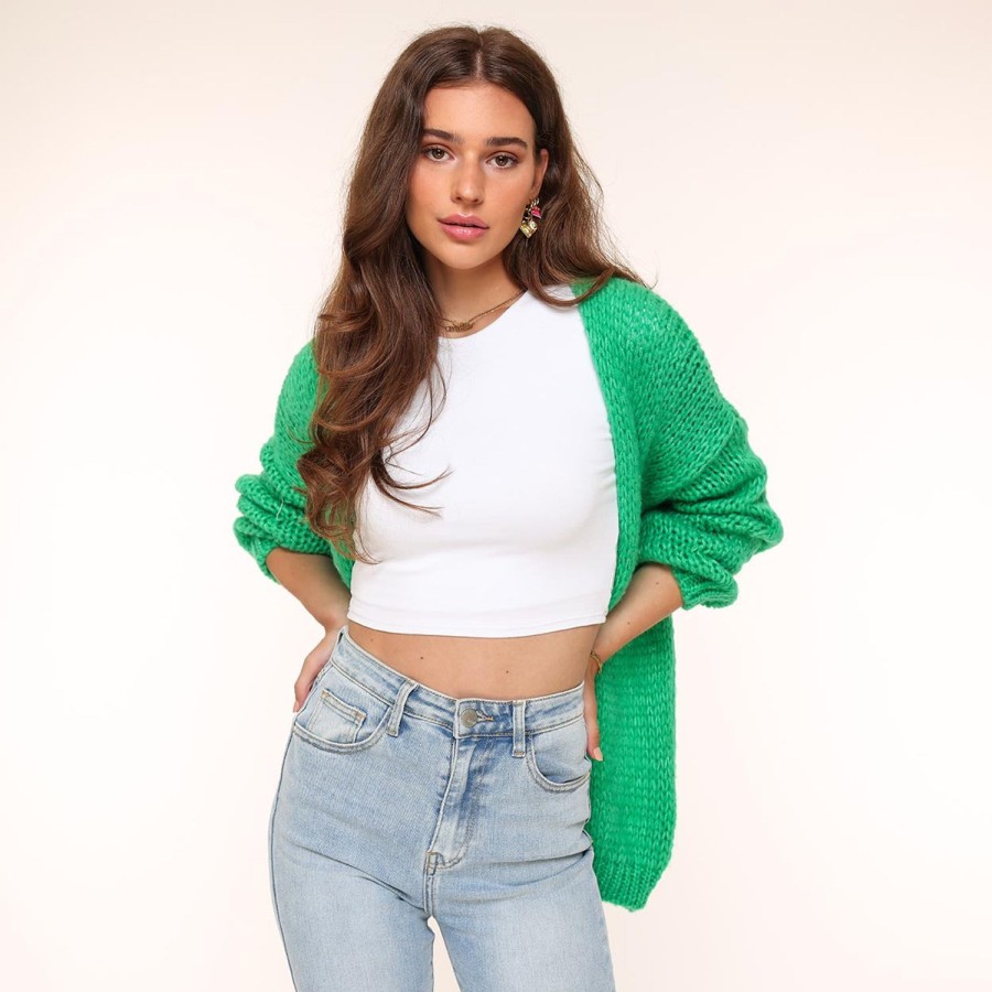 Olivia & Kate Cardigans | Green Woolen Yasmine-Cardigan