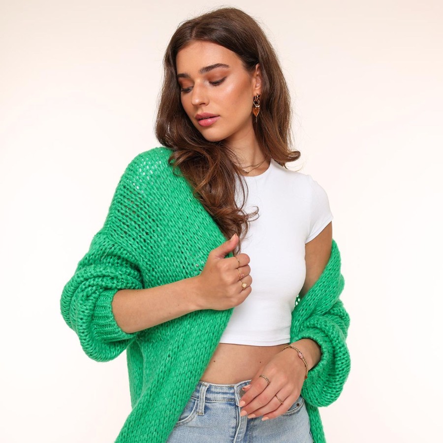 Olivia & Kate Cardigans | Green Woolen Yasmine-Cardigan