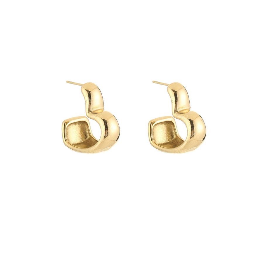 Olivia & Kate Earrings | Gold Wide Open Heart-Earrings