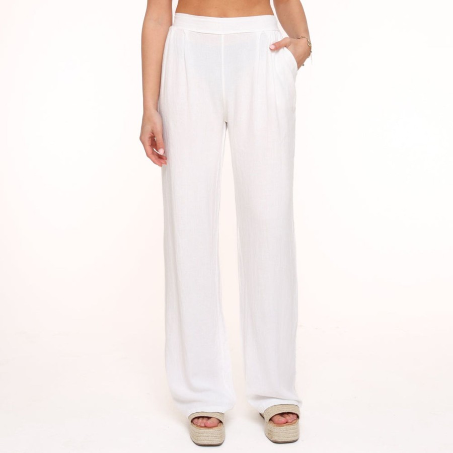 Olivia & Kate Trousers & Jeans | White Linen-Pants