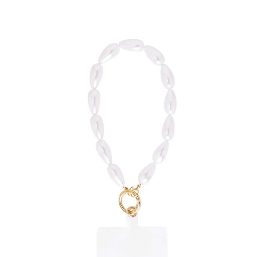 Olivia & Kate Telefoonkoord | White Trendy Pearl-Phone Cord