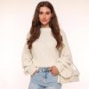 Olivia & Kate Sweaters | Creme Wool Oversized Knitted-Sweater