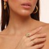 Olivia & Kate Rings | Golden Open Hearts Adjustable-Ring