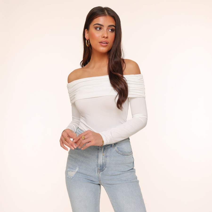 Olivia & Kate Tops | White Off Shoulder-Top