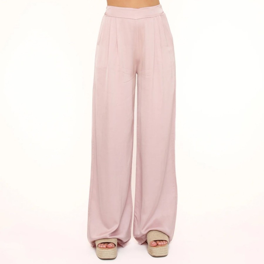 Olivia & Kate Trousers & Jeans | Light Pink Tall Satin-Pants