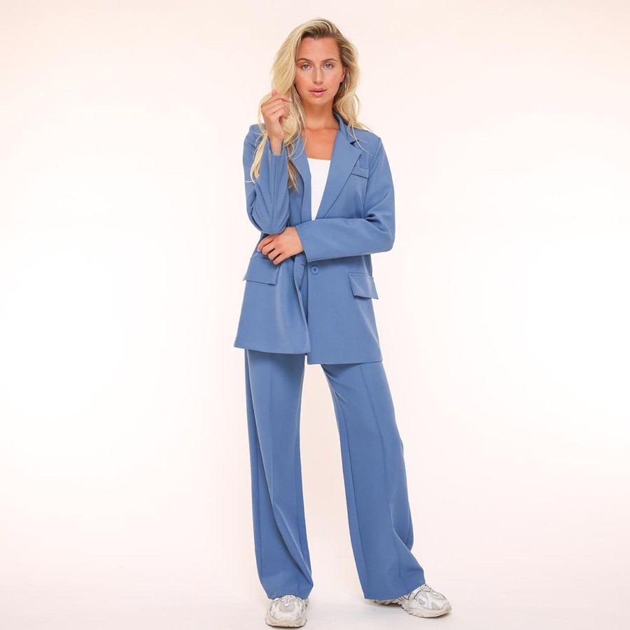 Olivia & Kate Blazers | Light Blue Basic Straight-Blazer