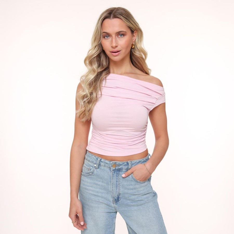 Olivia & Kate Tops | Lightpink Draped Ss-Top