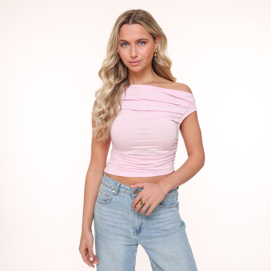 Olivia & Kate Tops | Lightpink Draped Ss-Top