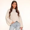 Olivia & Kate Sweaters | Creme Wool Knitted Wide Sleeves-Sweater