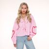 Olivia & Kate Tops | Pink Checkered Ls-Blouse