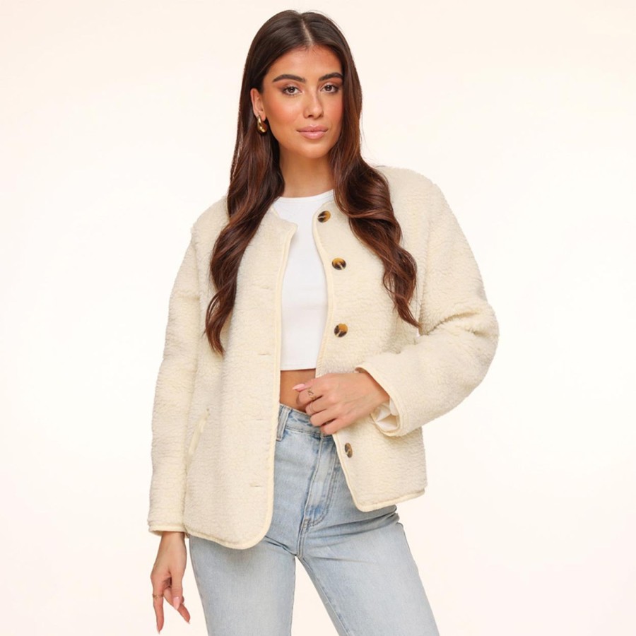 Olivia & Kate Cardigans | Creme Teddy-Jacket