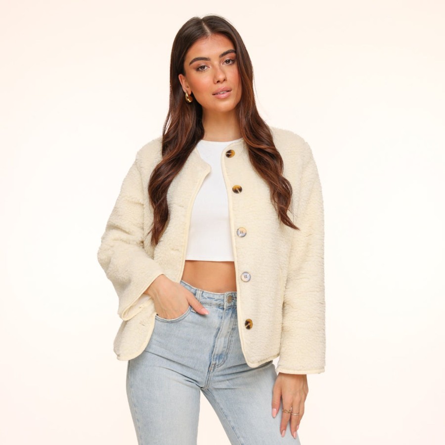 Olivia & Kate Cardigans | Creme Teddy-Jacket