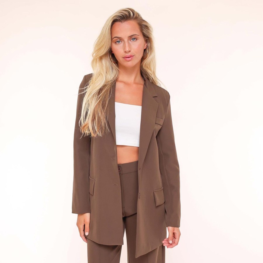 Olivia & Kate Blazers | Brown Basic Straight-Blazer