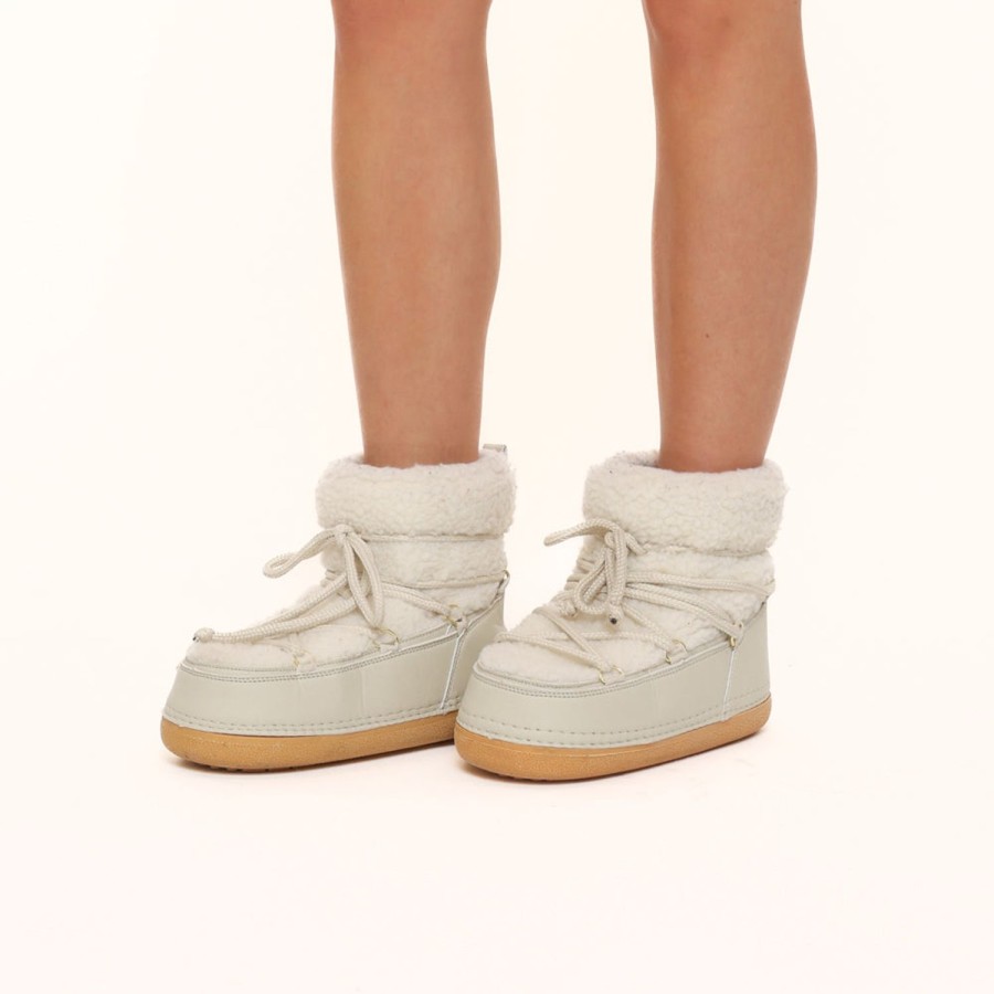 Olivia & Kate Boots | Beige Teddy Moon-Boots