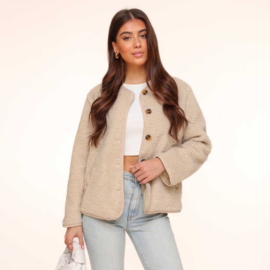 Olivia & Kate Cardigans | Beige Teddy-Jacket