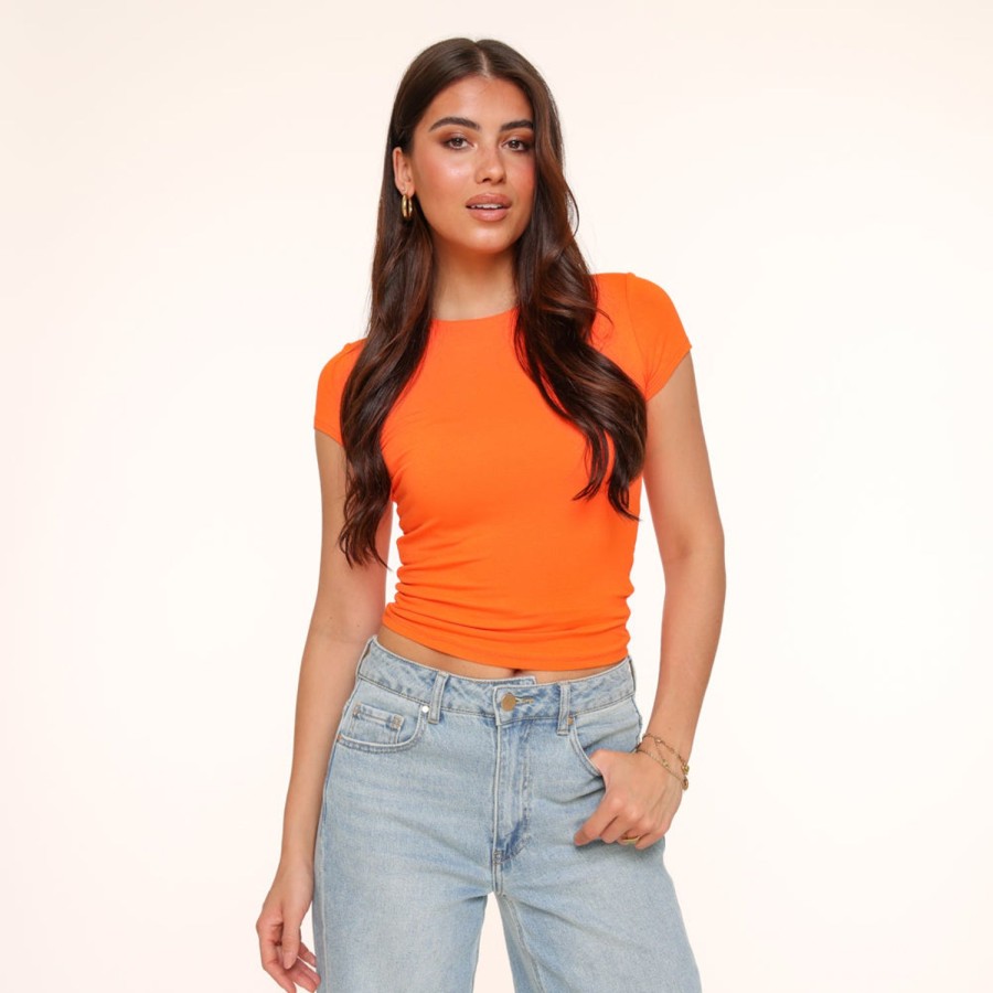 Olivia & Kate Tops | Orange Basic Ss-Top