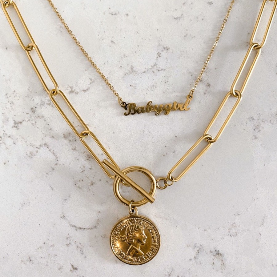 Olivia & Kate Necklaces | Coin Chain Golden-Necklace