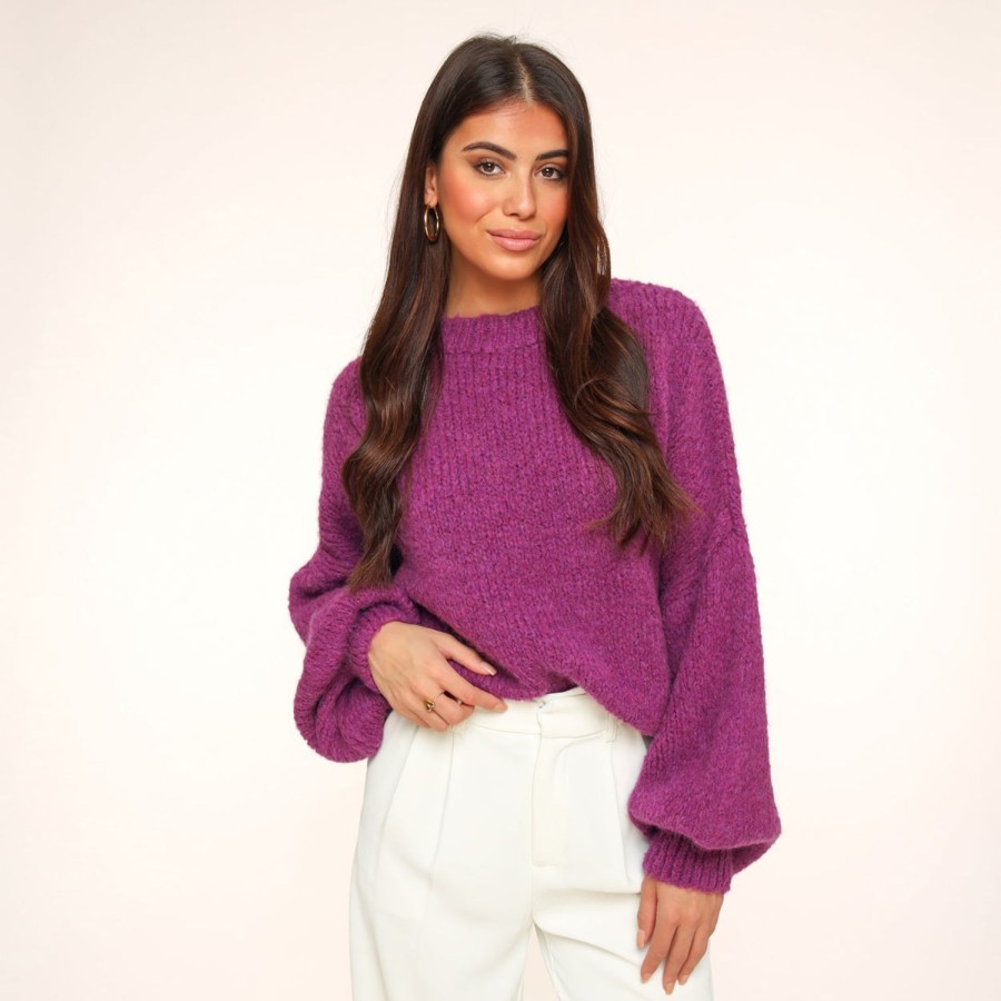 Olivia & Kate Sweaters | Purple Wool Knitted-Sweater