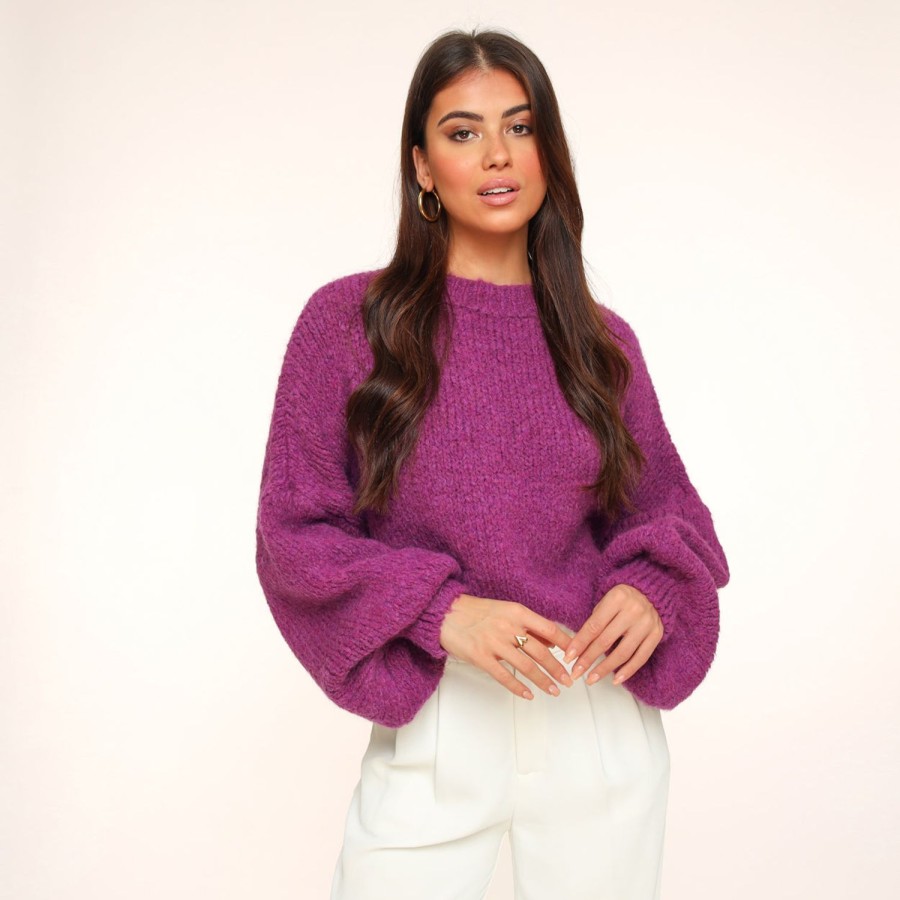 Olivia & Kate Sweaters | Purple Wool Knitted-Sweater