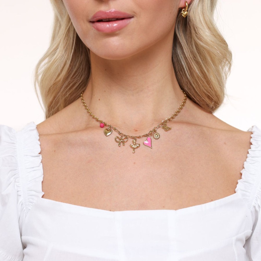 Olivia & Kate Necklaces | Pink Details Round Chain-Necklace