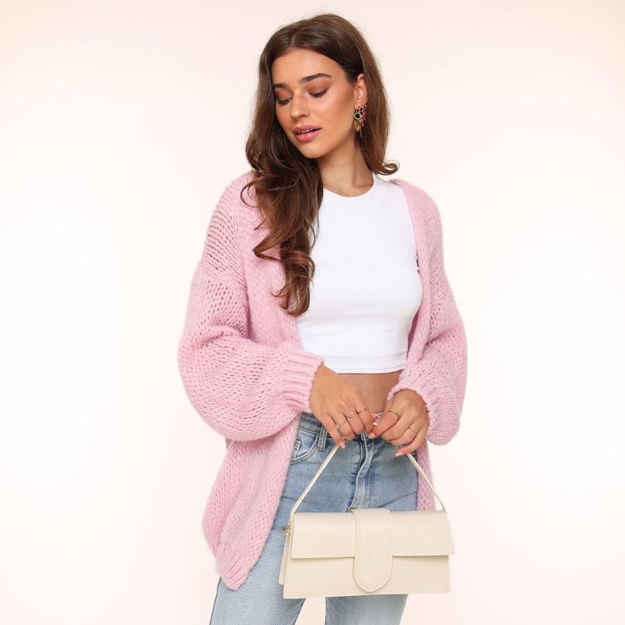 Olivia & Kate Cardigans | Light Pink Woolen Yasmine-Cardigan