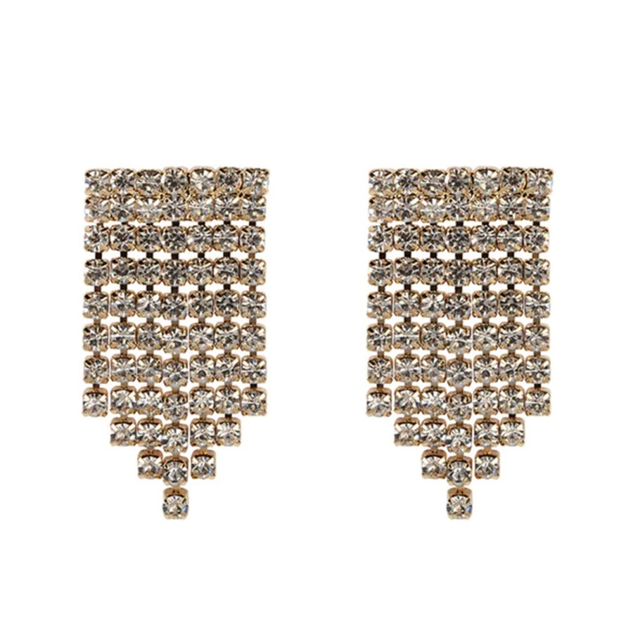 Olivia & Kate Earrings | Golden Square Stras-Earrings