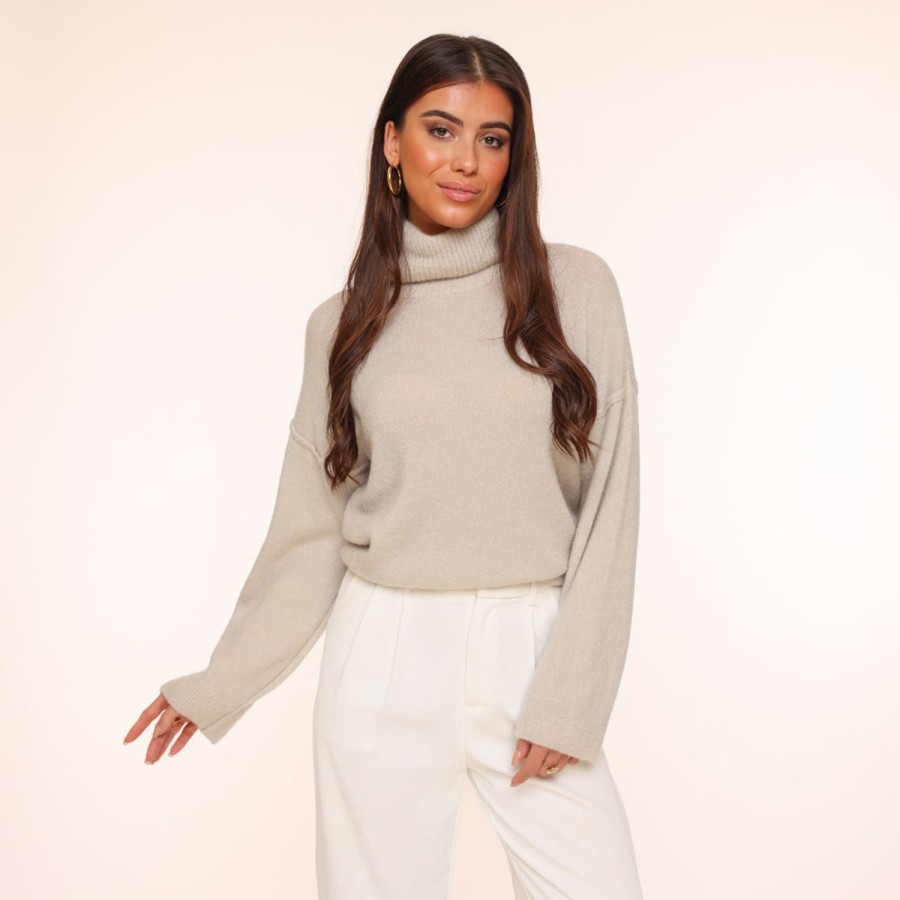 Olivia & Kate Sweaters | Beige Turtleneck-Sweater