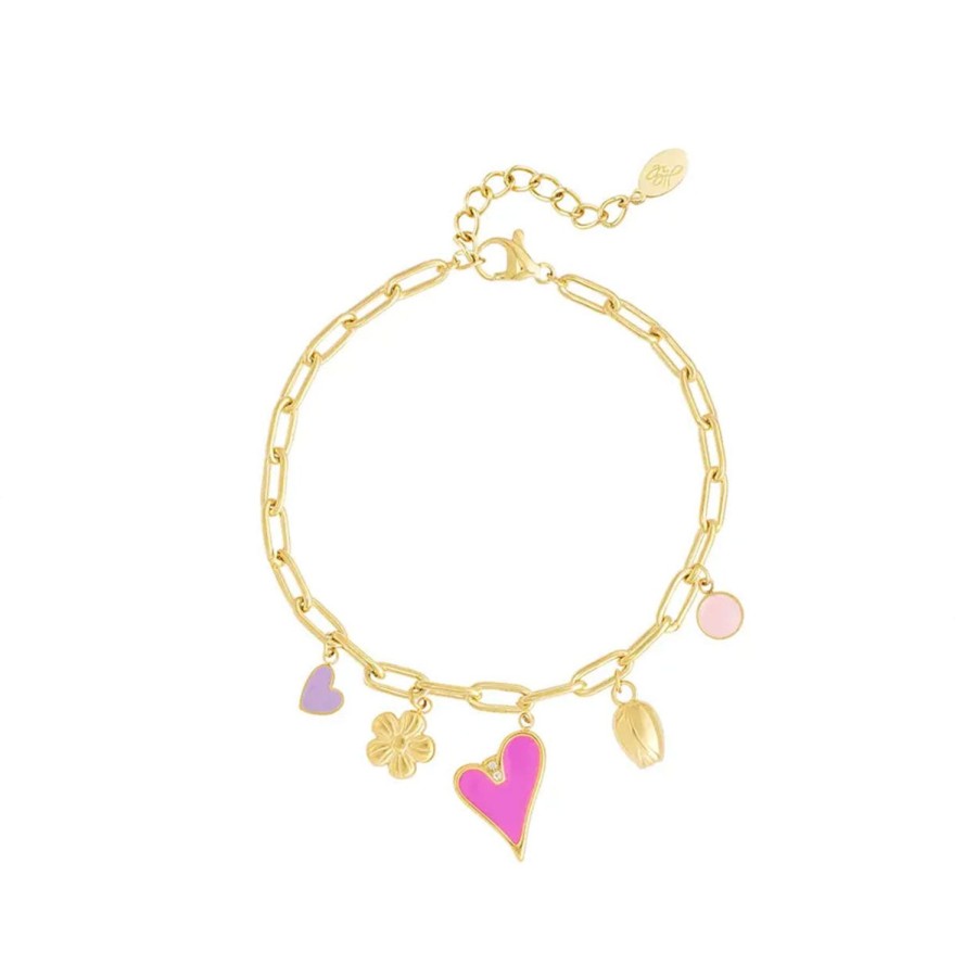 Olivia & Kate Bracelets | Golden Small Pendants Chain-Bracelet