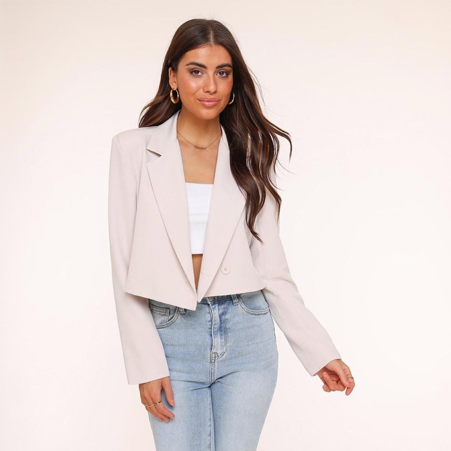 Olivia & Kate Blazers | Beige Cropped-Blazer