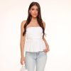 Olivia & Kate Tops | White Strapless Ruffle-Top