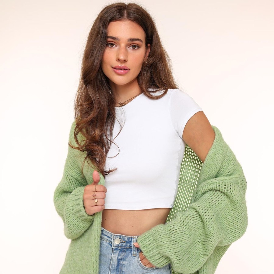 Olivia & Kate Cardigans | Light Green Woolen-Cardigan