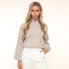 Olivia & Kate Sweaters | Taupe Ballon Sleeves-Sweater