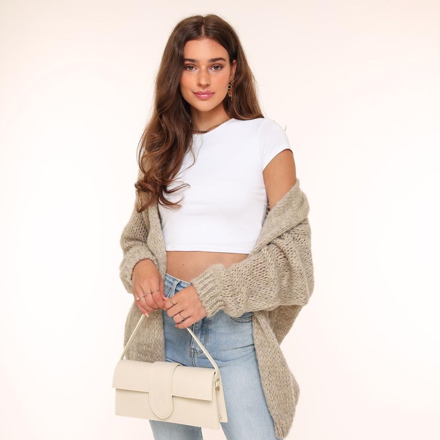 Olivia & Kate Cardigans | Taupe Woolen Yasmine-Cardigan