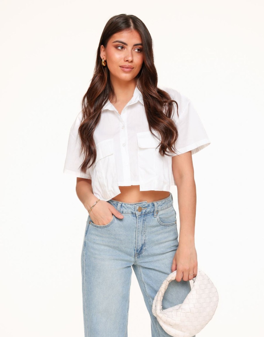 Olivia & Kate Tops | White Ss-Blouse