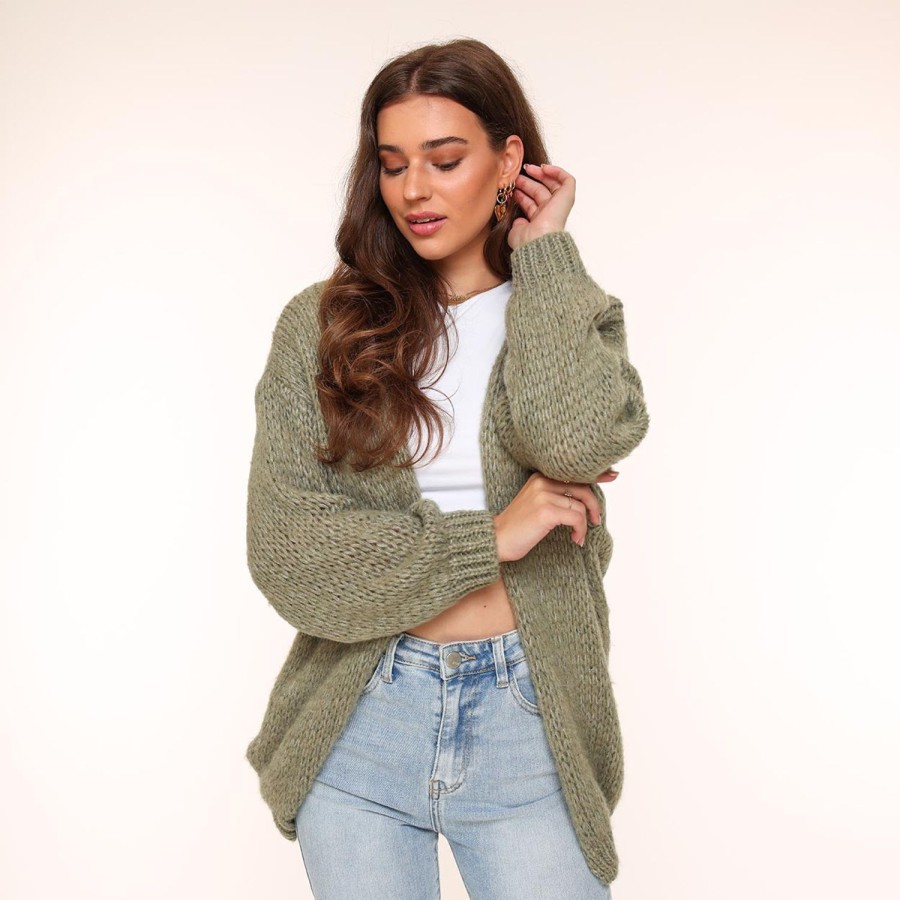 Olivia & Kate Cardigans | Light Green Wool Yasmine-Cardigans