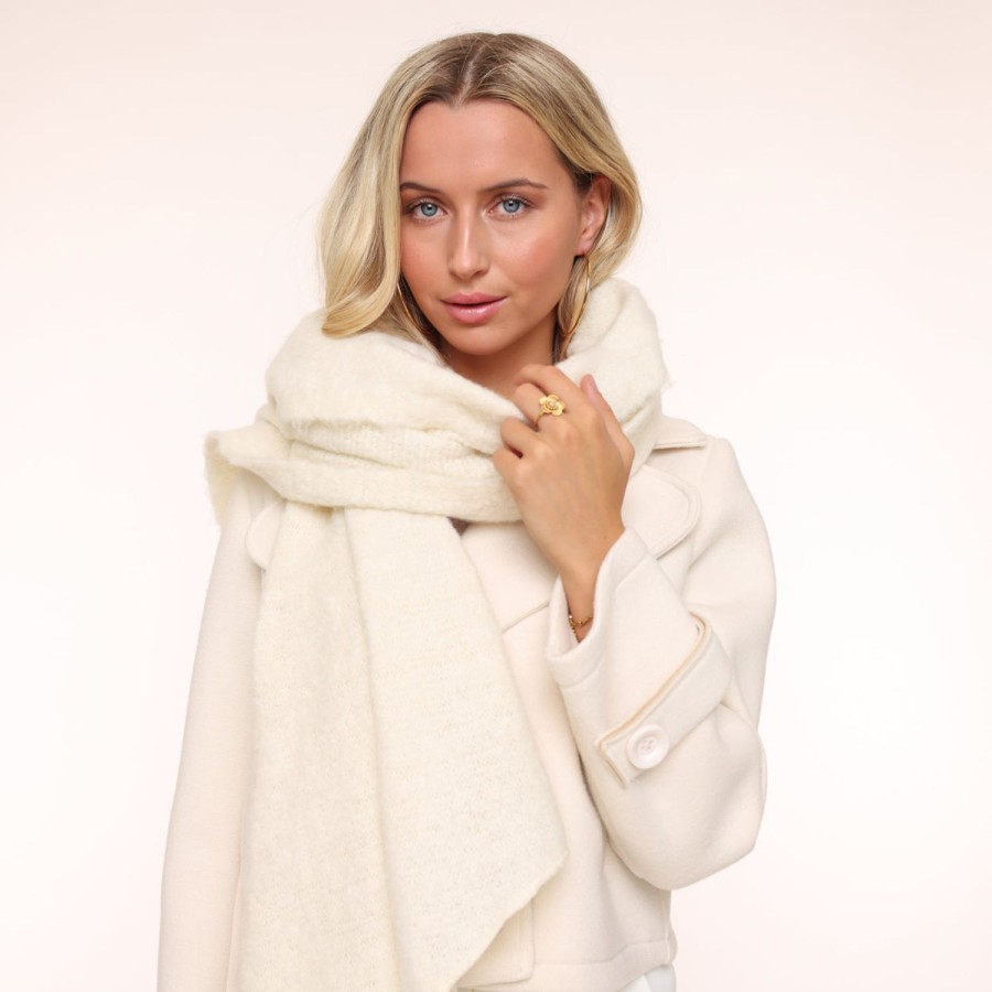 Olivia & Kate Sjaals | Creme Knitted-Scarf