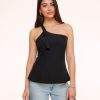 Olivia & Kate Tops | Black Asymmetric Open Back-Top