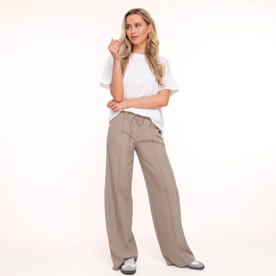 Olivia & Kate Trousers & Jeans | Taupe Continuous Seams-Pants