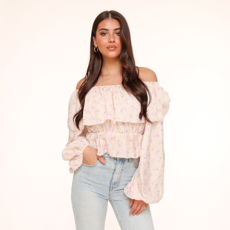 Olivia & Kate Tops | Lila Flowers Off Shoulder -Top