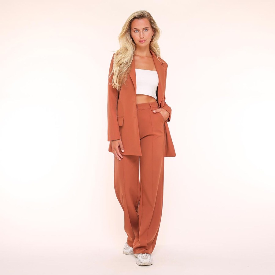 Olivia & Kate Blazers | Rust Orange Basic Straight-Fit