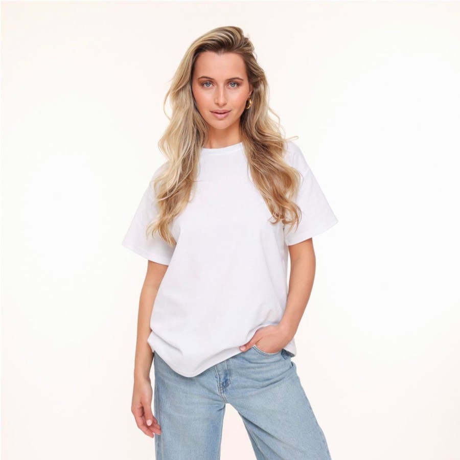 Olivia & Kate Tops | White Oversized Basic Ss-T-Shirt